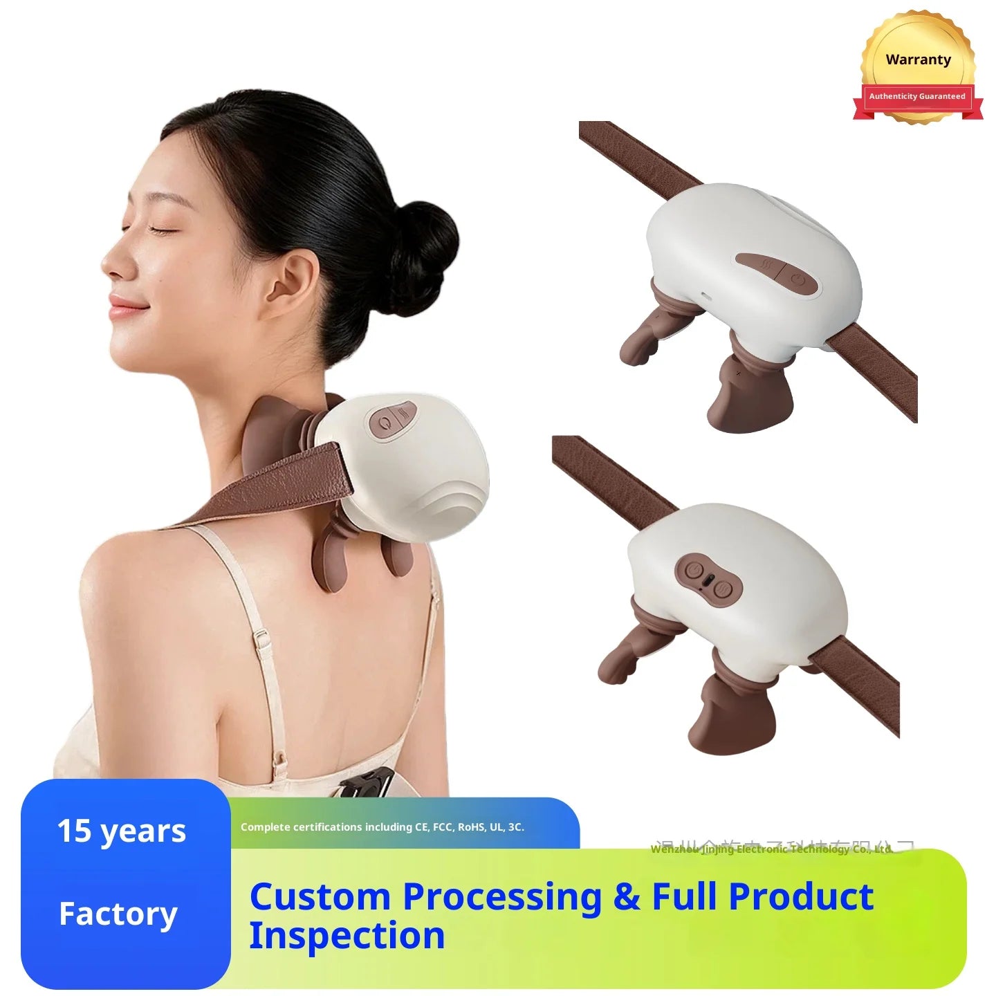 2025 New Back Shoulder and Neck Massager With Heat, Neck and Shoulder Relaxer Neck Traction Pillow